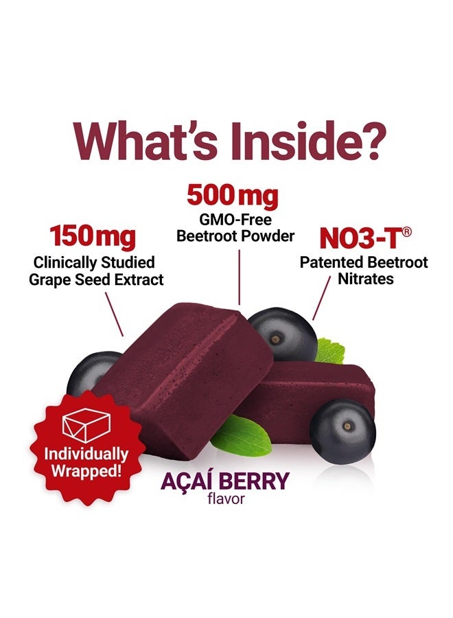 FORCE FACTOR Total Beets Blood Pressure Support Supplement, Beets Supplements with Beets Powder, Great-Tasting Beets Chewables for Heart-Healthy Energy, and Increased Nitric Oxide, 120 Chews, 2-Pack - Image 4