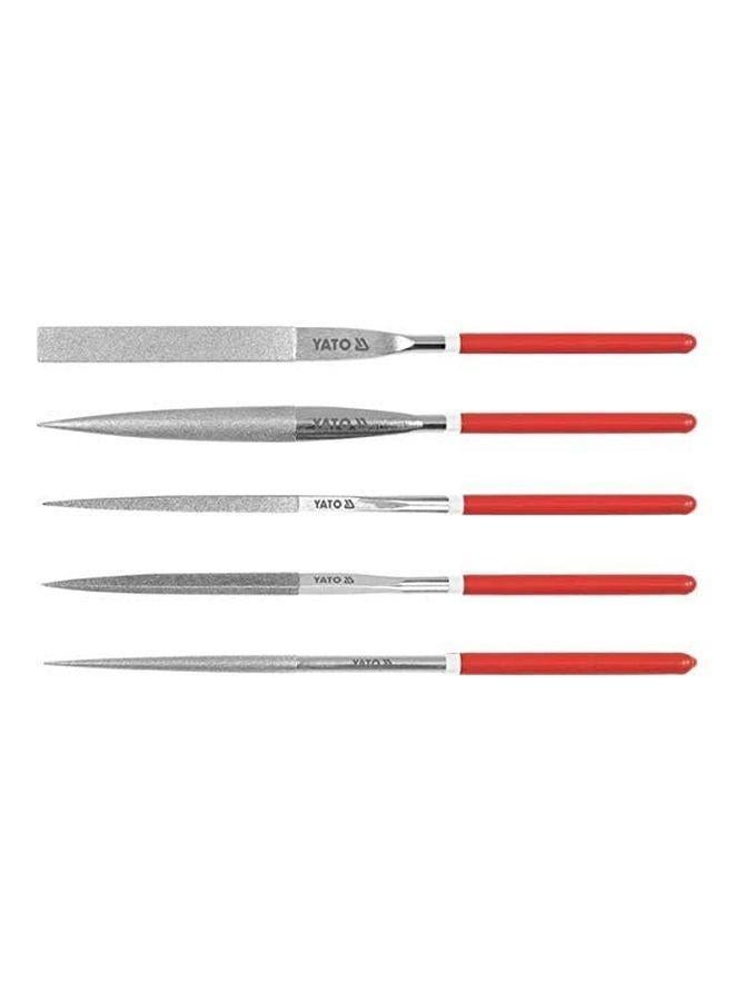 10Pcs Diamond Needle File Set 3X140X50mmYT-6144 Silver/Red 50x3x140mm - Image 2