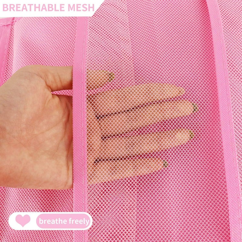 Granth Bag Manufacturing India GBMI Dualsided Wall Door Hanging Undergarments Organizer With 30 1218 Mesh Pocket Wardrobe Organizer For Clothes For Bra Underwear Underpants Socks Jewellery 78 X 40cm Pack of 1 Pink  - Image 5