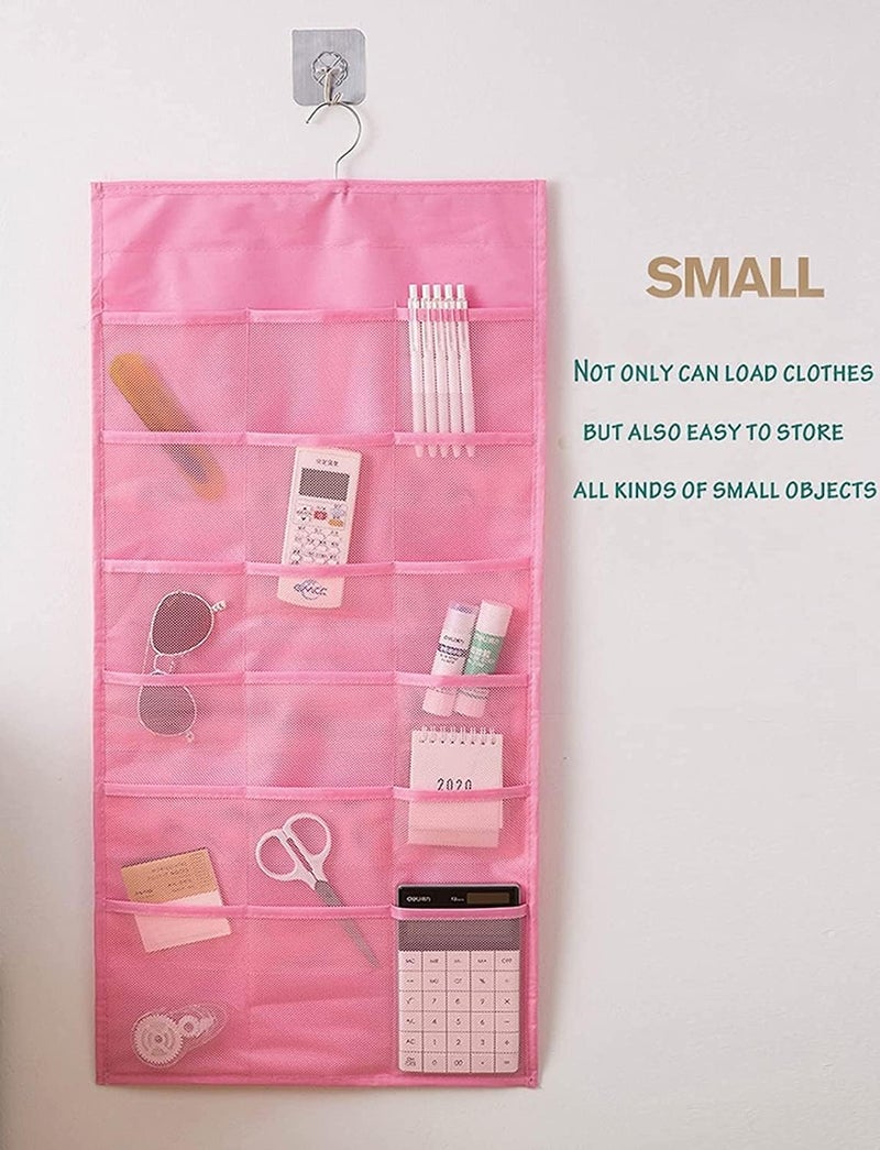 Granth Bag Manufacturing India GBMI Dualsided Wall Door Hanging Undergarments Organizer With 30 1218 Mesh Pocket Wardrobe Organizer For Clothes For Bra Underwear Underpants Socks Jewellery 78 X 40cm Pack of 1 Pink  - Image 3