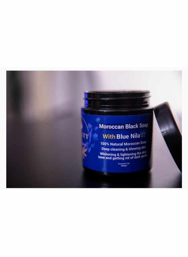 بيوتي لاب صابون أسود مغربي بالنيلة الزرقاء طبيعي 100% 250جرام - Image 3