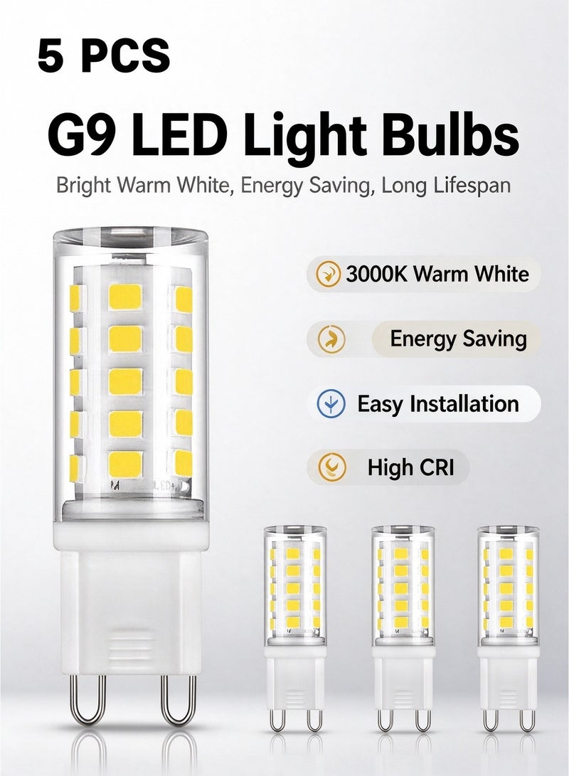 الضفدع الحقيقي لمبة إضاءة LED G9 للثريا بدون وميض وغير قابلة للتعتيم، عبوة من 5 قطع - Image 1