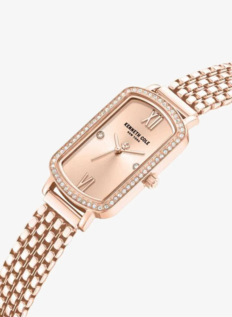 Kenneth Cole New York Modern Classic Women's 22mm Quartz Watch with Rose Gold Dial & Stainless Steel Bracelet