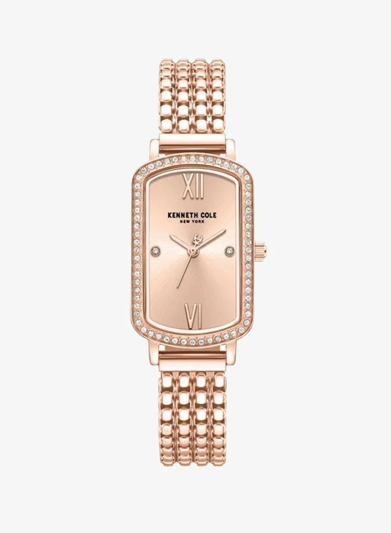 Kenneth Cole New York Modern Classic Women's 22mm Quartz Watch with Rose Gold Dial & Stainless Steel Bracelet