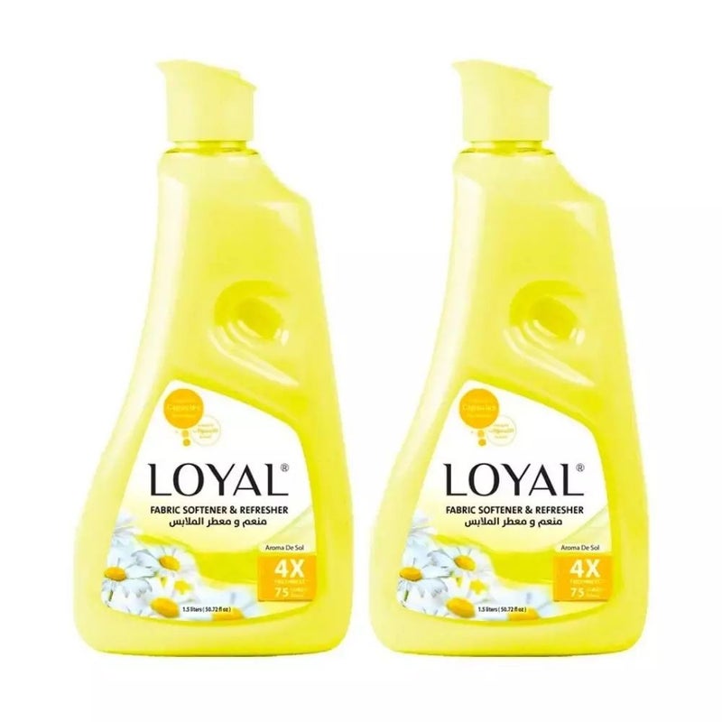 Loyal Aroma De Sa Fabric Softener & Freshener With 4X Freshness up to 75 Loads- 2X1.5Ltr