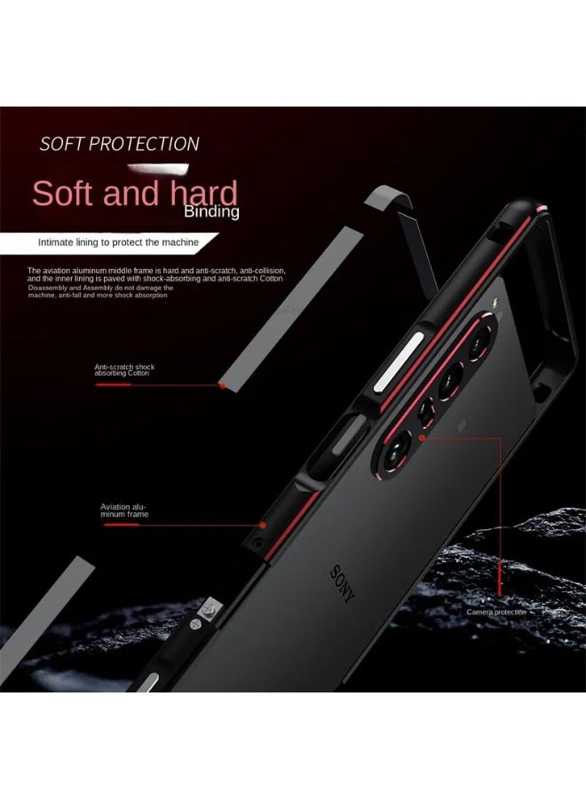 general Compatible with Sony Xperia 1 VII (Mark 7) Bumper Ultra Thin Metal Frame Hard Cover with Camera Lens Protector for Xperia 1 VII - Image 2