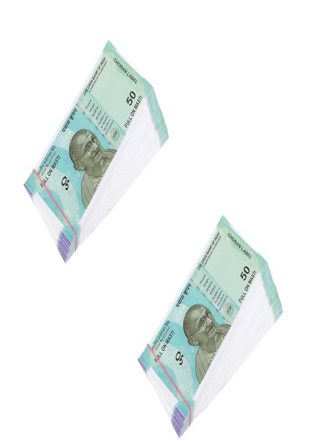 LASERBOT NAKLI Currency (Number 50 KI GADDI 100 X 2 =200 pcs) for Kids Denomination Learning Money Artificial Playing Currency, Learn Money Skills, Fake Money, Dummy Note- Multi Color (200pcs) (Number 50) - Image 1