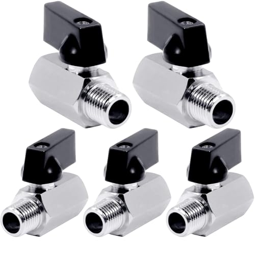 Beduan 38 NPT Brass Mini Ball Valve NPT Female x Male ShutOff Valve Pack of 5 - Image 1