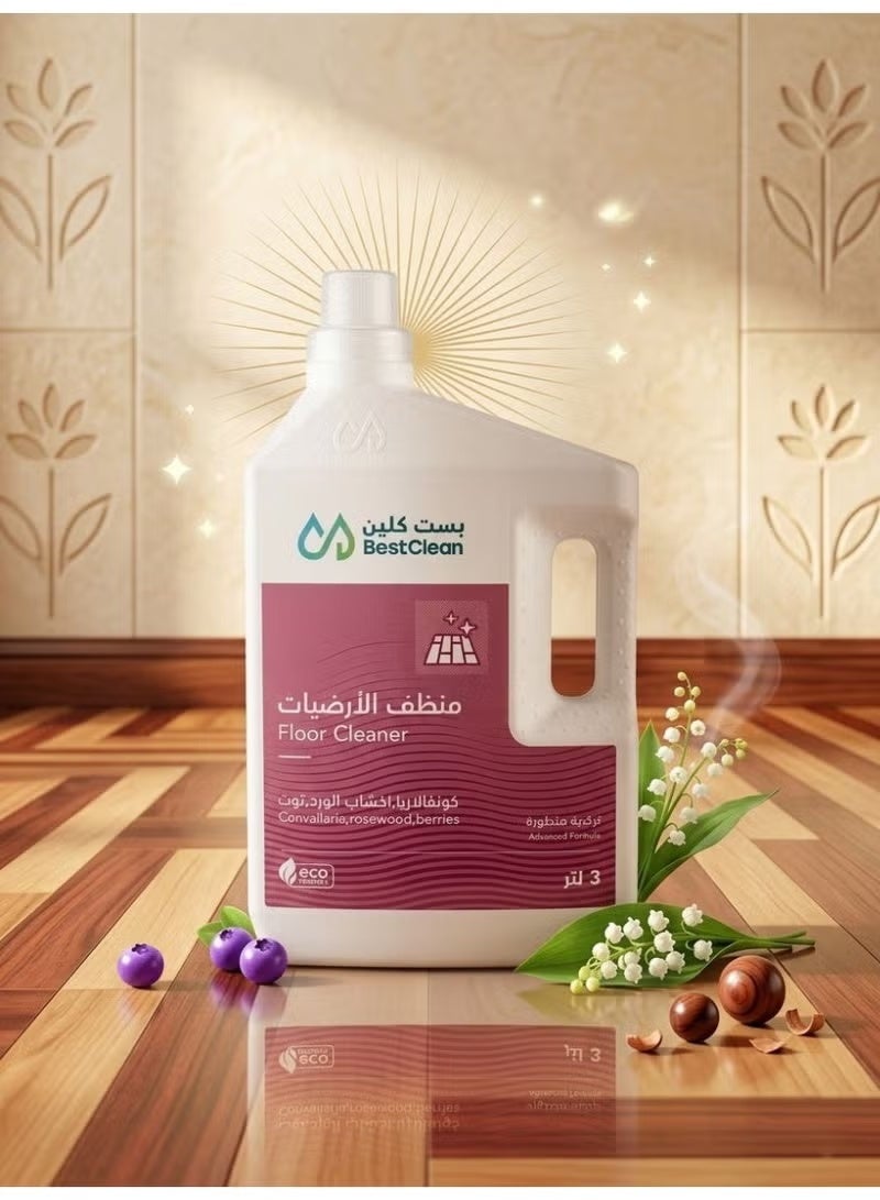 BEST CLEAN Rosewood and Berries Scented Floor Cleaner - Powerful Cleaning and Shine 3 Liters - Image 3