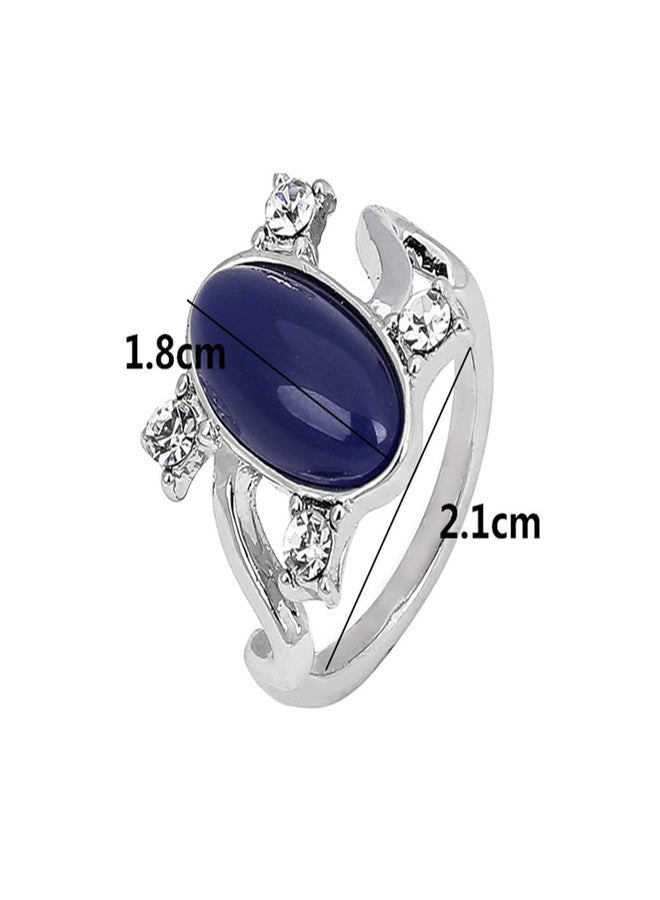 JinYu 2 Set Unisex Vampire Elena Sapphire Crystal Daylight Ring and Katherine Sapphire Crystal Pendant Daywalking Necklace - Image 3