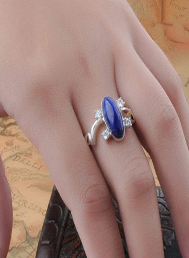 JinYu 2 Set Unisex Vampire Elena Sapphire Crystal Daylight Ring and Katherine Sapphire Crystal Pendant Daywalking Necklace - Image 4
