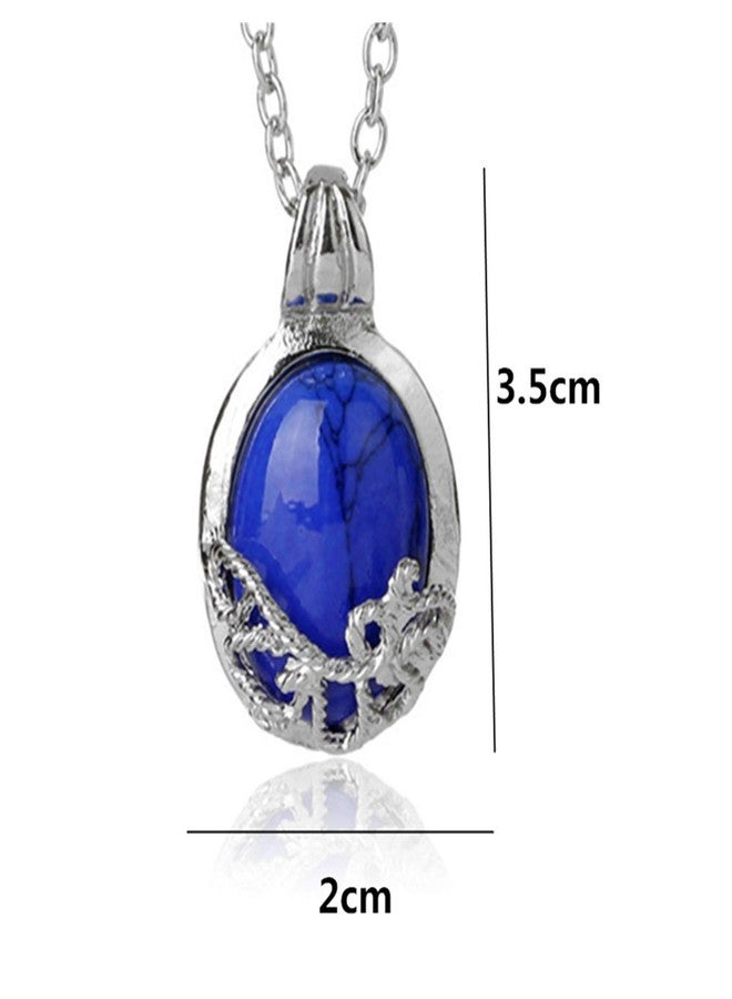 JinYu 2 Set Unisex Vampire Elena Sapphire Crystal Daylight Ring and Katherine Sapphire Crystal Pendant Daywalking Necklace - Image 2