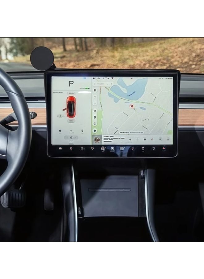 Black Magnetic Mount And Screen Protector Bundle For Tesla Model 3 Y 2020 2024 - Image 4