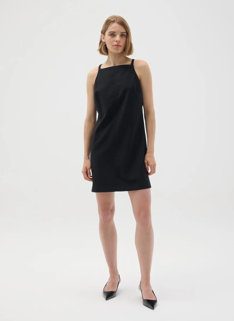 Ovs BLACK VISCOSE BLEND SLIM FIT DRESS