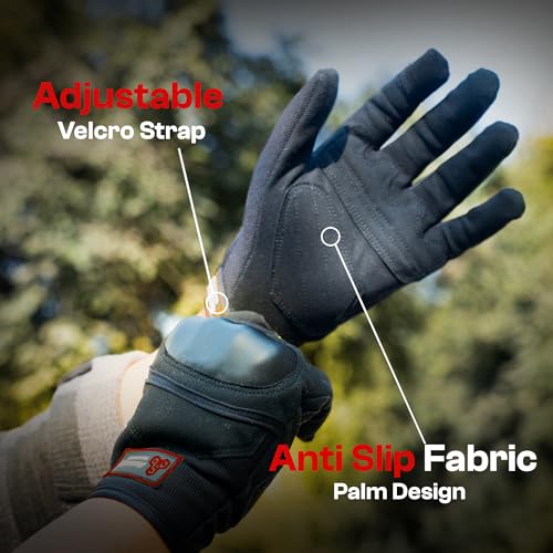 Autofy F.L.E.X Bike Riding Gloves Suede Leather TPR Knuckle Guards Touchscreen Compatibility Hand Gloves for Bike - Bike Gloves Men Bike Accessories Washable (Red) (XL) - Image 5
