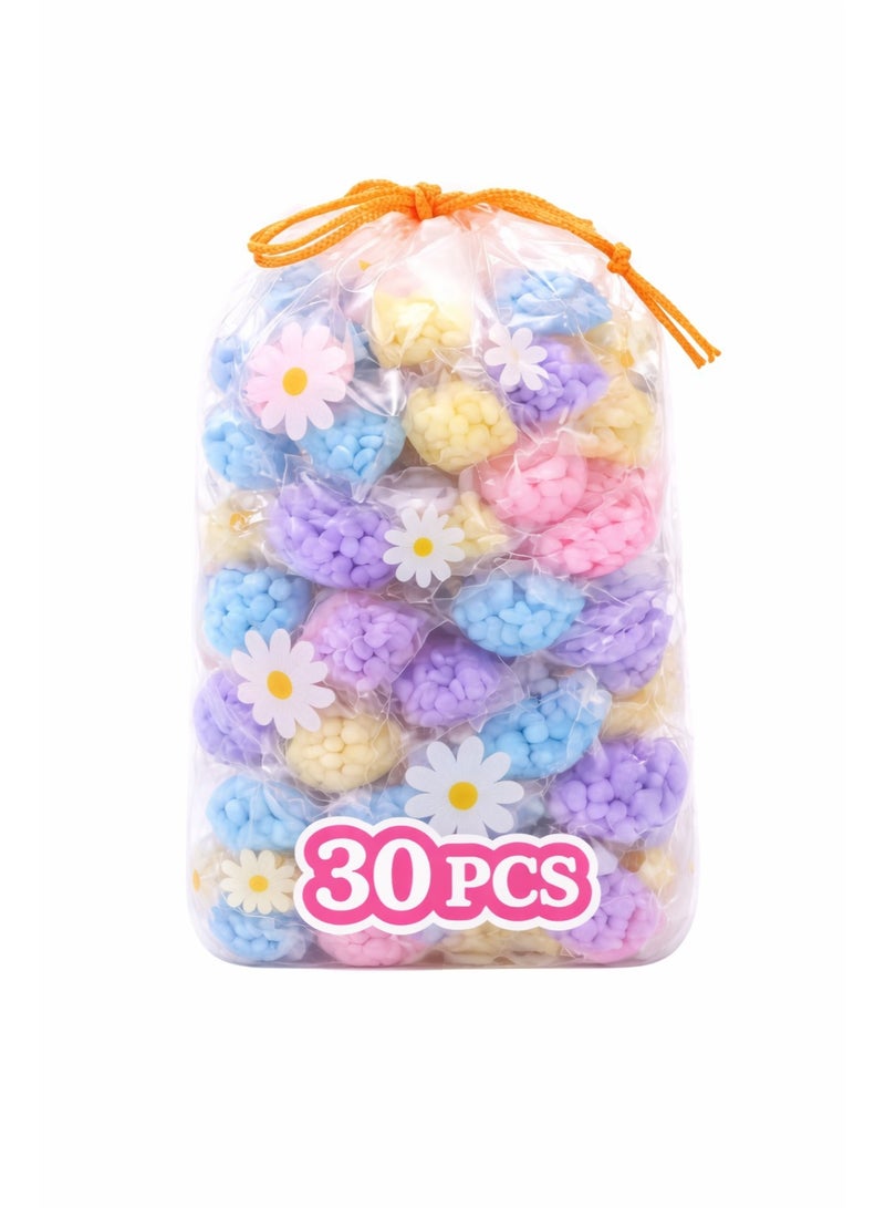 30 قطعة من معطر رائحة الغسيل، مريح لإزالة الروائح الكريهة، معزز رائحة يدوم طويلاً، حبيبات عطرية في أكياس زهرية، كبسولات زيتية لملابس ناعمة ومنعشة برائحة خرز عطري ملون. - Image 1