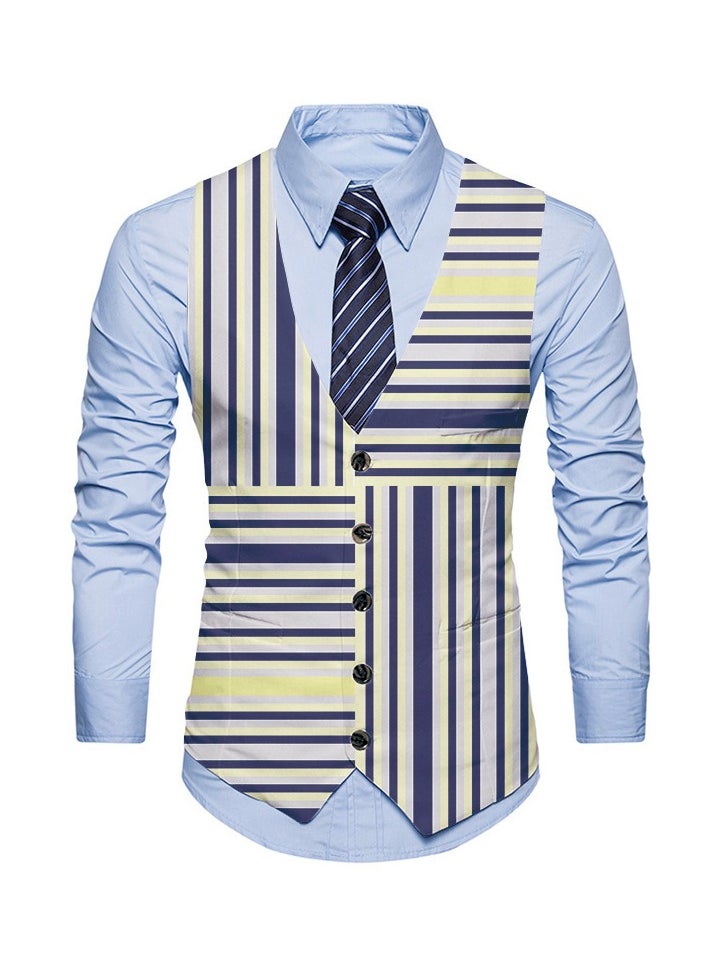 KUYING New Fashionable Personalized Printed Men's Suit Vest  - Image 1