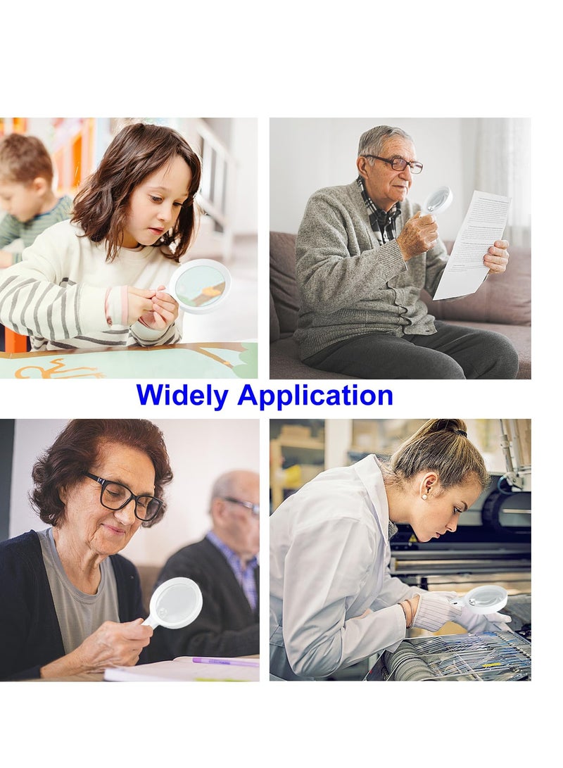 SYOSI Magnifying Glass with Light, 30X 60X Rechargeable Handheld Lightweight Lighted Magnify Lens 12 LED 3 Modes Illuminated Magnifier for Seniors,Reading,Inspection,Coin,Jewelry - Image 3