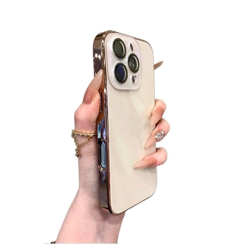 غطاء واقي بGlass لـ iPhone 16 / 16 Plus / 16 Pro / 16 Pro Max باللون أحمر مع مرآة مع زجاج مرآة ومطلي بالكهرباء مع مقاوم للصدمات مع حماية من السقوط للمكتب المنزلي للتنقل اليومي - Image 2
