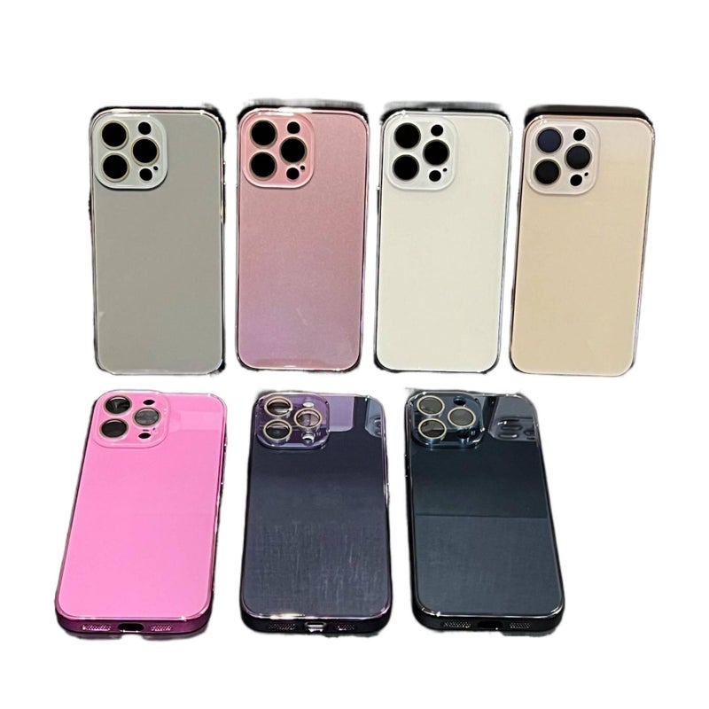غطاء واقي بGlass لـ iPhone 16 / 16 Plus / 16 Pro / 16 Pro Max باللون أحمر مع مرآة مع زجاج مرآة ومطلي بالكهرباء مع مقاوم للصدمات مع حماية من السقوط للمكتب المنزلي للتنقل اليومي - Image 3