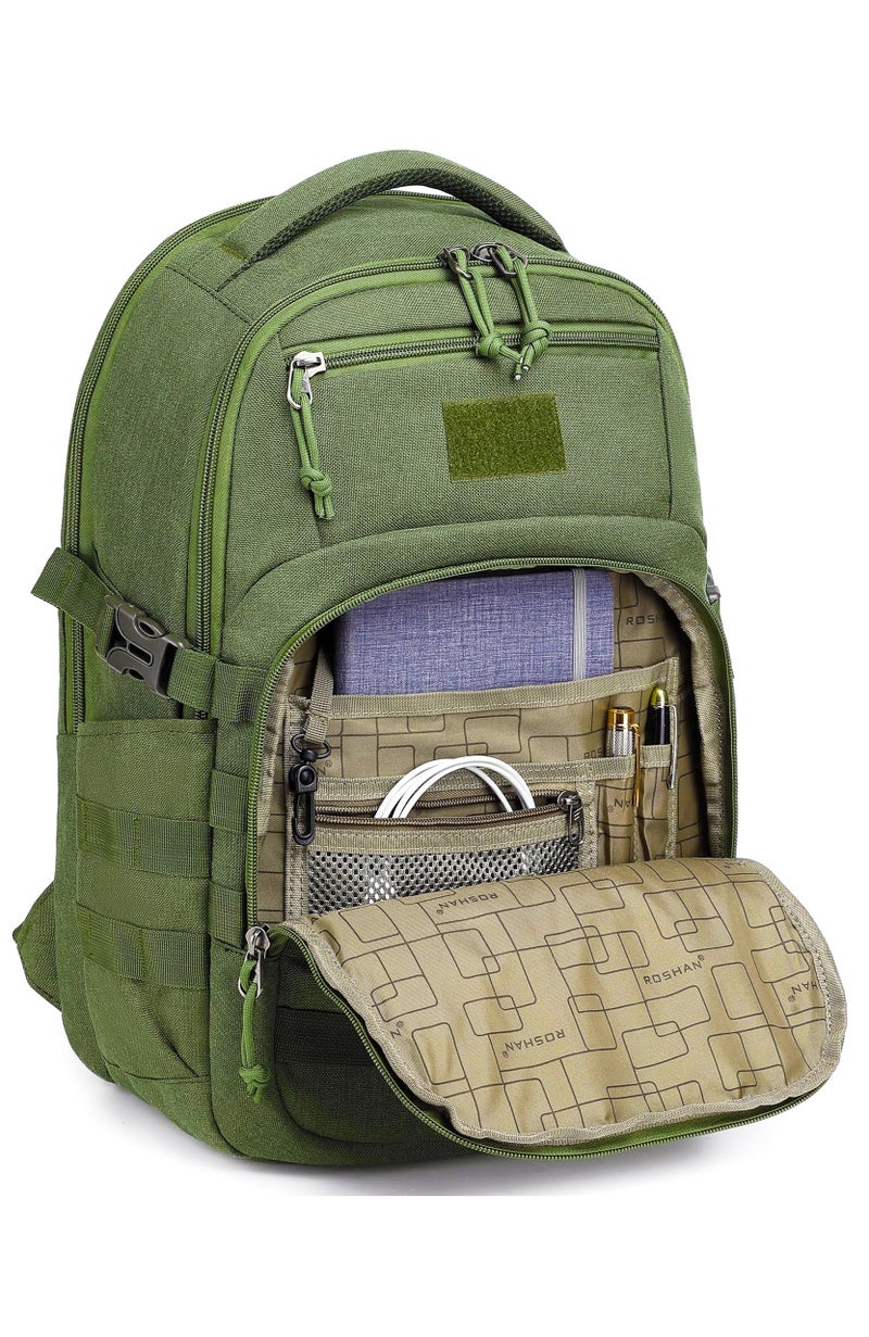 Wotony Military tactical backpack, backpack for men black small tactical assault bag (green, 18.5 inch) - Image 4