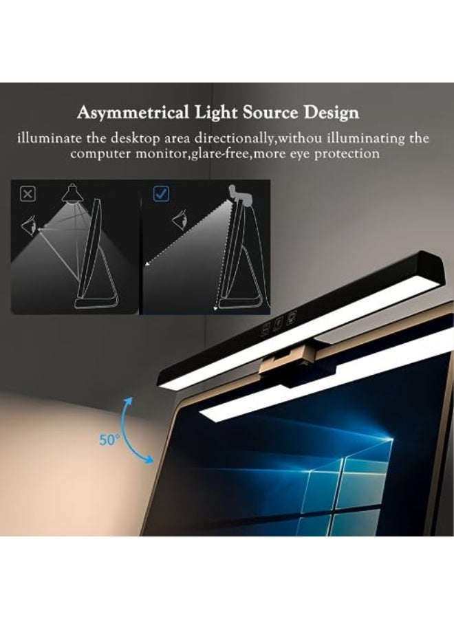 Computer Monitor Light, Screen, Eye Care No Glare, E-Reading Task Light, Touch Control, Dimmable 3 Color Temperature, Timer 60 Minutes, for Office/Home (33cm, Black) - Image 3
