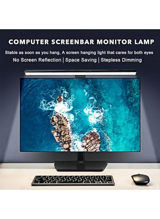 Computer Monitor Light, Screen, Eye Care No Glare, E-Reading Task Light, Touch Control, Dimmable 3 Color Temperature, Timer 60 Minutes, for Office/Home (33cm, Black) - Image 2