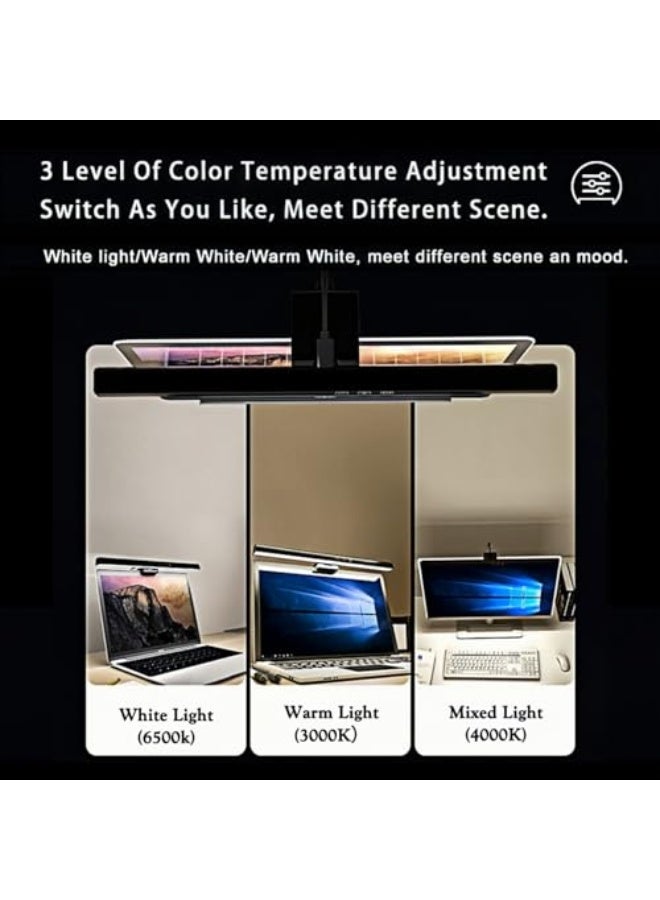 Computer Monitor Light, Screen, Eye Care No Glare, E-Reading Task Light, Touch Control, Dimmable 3 Color Temperature, Timer 60 Minutes, for Office/Home (33cm, Black) - Image 5