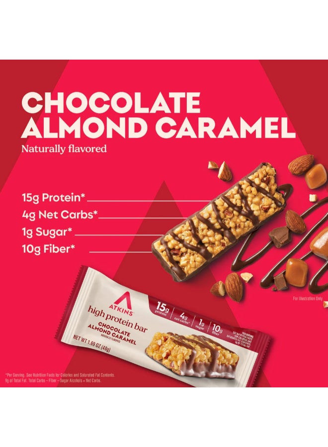 Atkins High Protein Bar, Chocolate Almond Caramel, Keto Friendly, Gluten Free with Real Almond Butter, 4 Count (Pack of 1) - Image 4