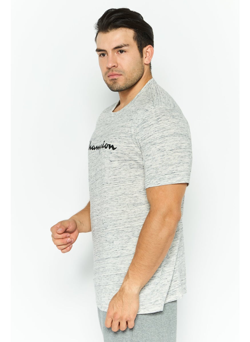 Champion Men Sportswear Fit Short Sleeve Outdoor T-Shirts, Heather Grey  - Image 3