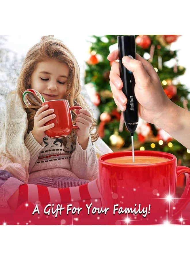Milk Frother Handheld, USB Rechargeable Electric Foam Wand Maker for Coffee, 3 Speeds Mini Milk Foamer Drink Mixer with 2 Whisks for Bulletproof Coffee Frappe Latte Cappuccino Hot Chocolate  - Image 2