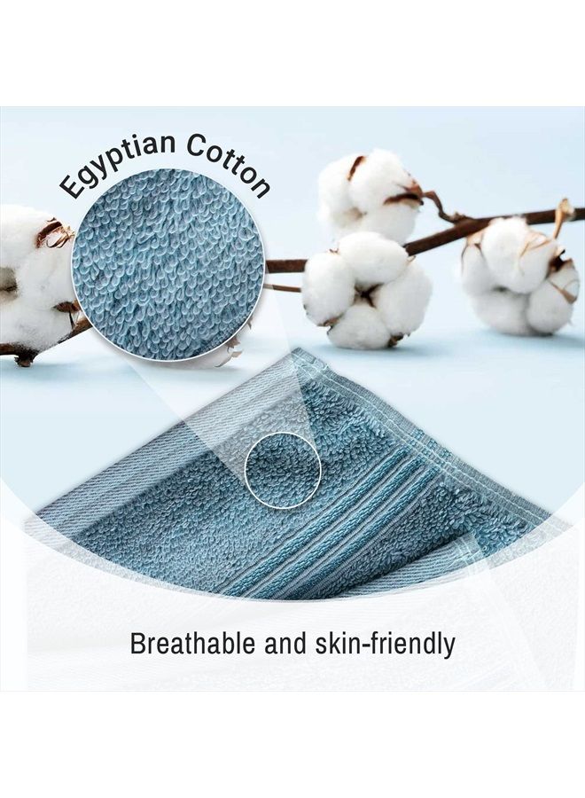 Superior Egyptian Cotton 10-Piece Face Towel Set, Small Towels for Facial, Spa, Quick Dry, Absorbent Towels, Bathroom Accessories, Guest Bath, Home Essentials, Washcloth, Airbnb, Sapphire - Image 5