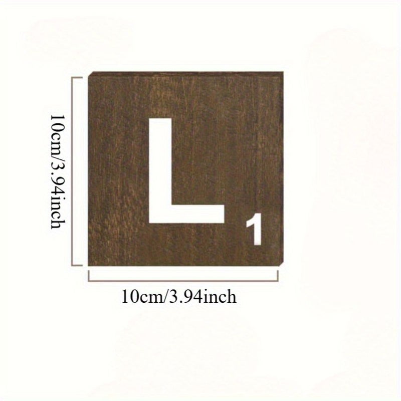 15 PCS Rustic Wooden Crossword Puzzle Wall Decoration Large Square Letters With Home And Family Designs Perfect For Farmhouse Kitchens Living Rooms And Bedrooms Country Style Wood Decor - Image 3