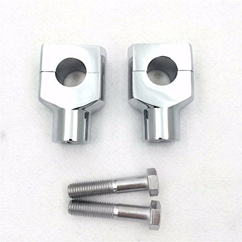 HK MOTO HONGK- Motorcycle Chrome Round 7/8" 22mm 7/8 Inch Handlebar Riser Clamps Compatible with Harley Kawasaki Suzuki Yamaha V-Star 650 Silverado Road Star VTX 1300 C [B01D0QNHBY] - Image 2