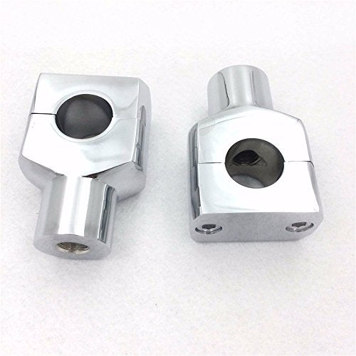 HK MOTO HONGK- Motorcycle Chrome Round 7/8" 22mm 7/8 Inch Handlebar Riser Clamps Compatible with Harley Kawasaki Suzuki Yamaha V-Star 650 Silverado Road Star VTX 1300 C [B01D0QNHBY] - Image 4