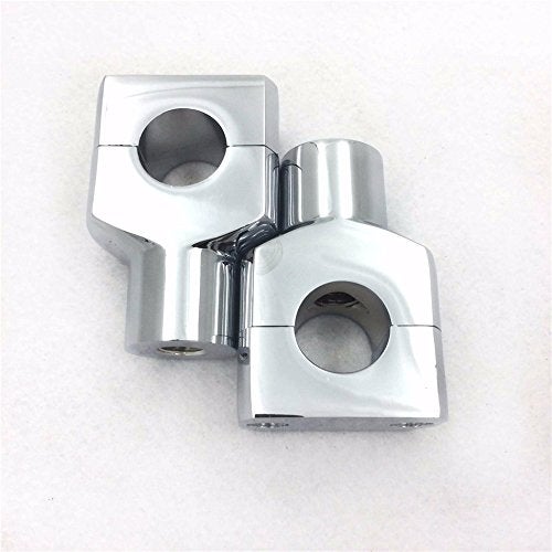 HK MOTO HONGK- Motorcycle Chrome Round 7/8" 22mm 7/8 Inch Handlebar Riser Clamps Compatible with Harley Kawasaki Suzuki Yamaha V-Star 650 Silverado Road Star VTX 1300 C [B01D0QNHBY] - Image 5