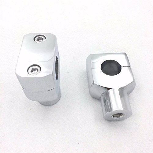 HK MOTO HONGK- Motorcycle Chrome Round 7/8" 22mm 7/8 Inch Handlebar Riser Clamps Compatible with Harley Kawasaki Suzuki Yamaha V-Star 650 Silverado Road Star VTX 1300 C [B01D0QNHBY] - Image 3