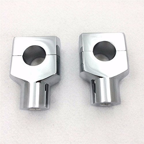 HK MOTO HONGK- Motorcycle Chrome Round 7/8" 22mm 7/8 Inch Handlebar Riser Clamps Compatible with Harley Kawasaki Suzuki Yamaha V-Star 650 Silverado Road Star VTX 1300 C [B01D0QNHBY] - Image 1