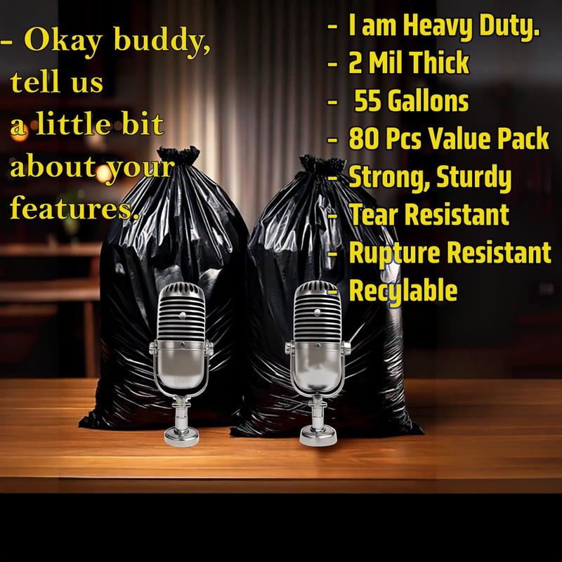DIVISIONAL 80 Count | Contractor Garbage Bags | 55 Gallon Contractor Bags Heavy Duty | 2 Mil | Heavy Duty Contractor Bags | Contractor Trash Bags | Heavy Duty Trash Bags - Image 4