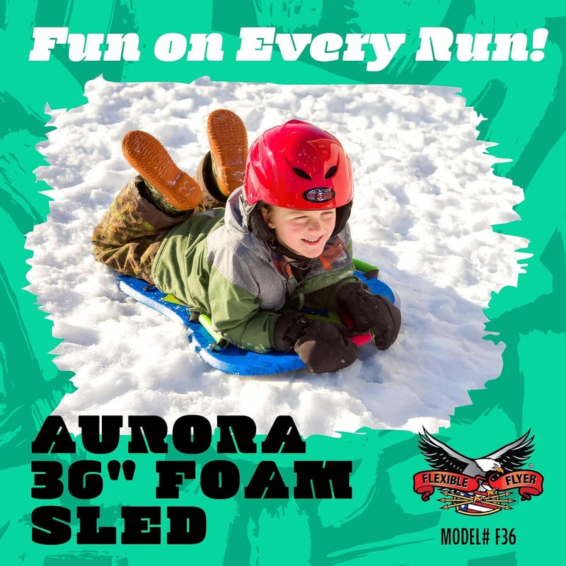 FLEXIBLE FLYER Lightweight Foam Slider, Adult and Kids Snow Play Sled with Handles, Winter Toboggan Sled for Ages 5 and Up - Image 3