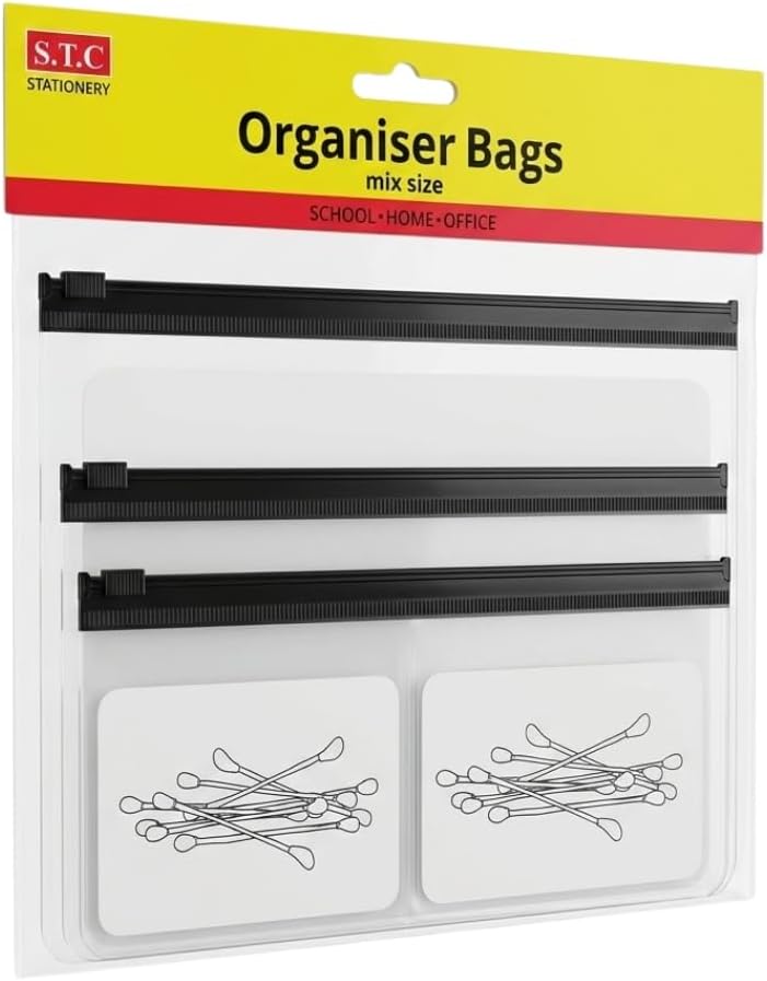 Hasanat Essentials 4pcs Clear Zipper Organizer Bags Multi-Size Waterproof Storage Pouches - Image 1