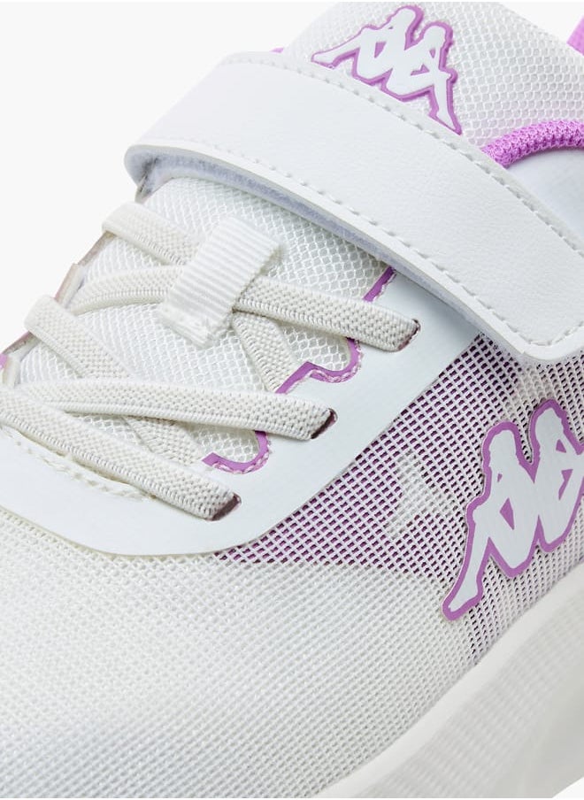 Kappa Girls' Logo Detail Sports Shoes with Hook and Loop Closure  - Image 4