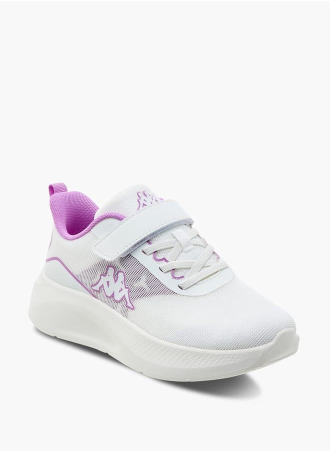 Kappa Girls' Logo Detail Sports Shoes with Hook and Loop Closure  - Image 2