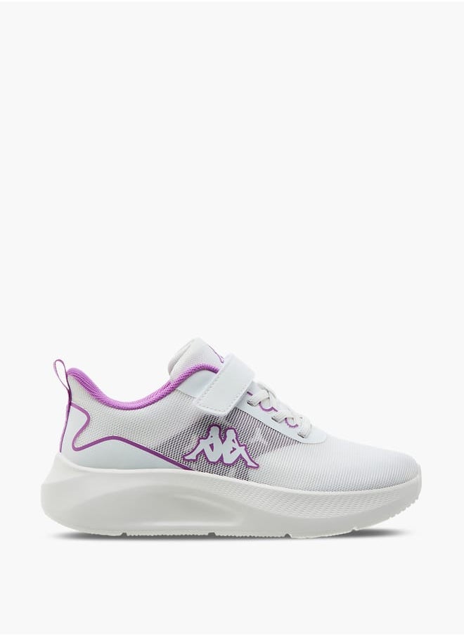 Kappa Girls' Logo Detail Sports Shoes with Hook and Loop Closure  - Image 3