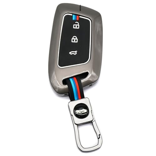 KMH Metal Car Key Cover Compatible with MG Hector, Windsor EV and EV Pro Smart Keycover with Keychain 3 Buttons Smart Key Shell Case Holder Protector, Pack of 1 - Image 2
