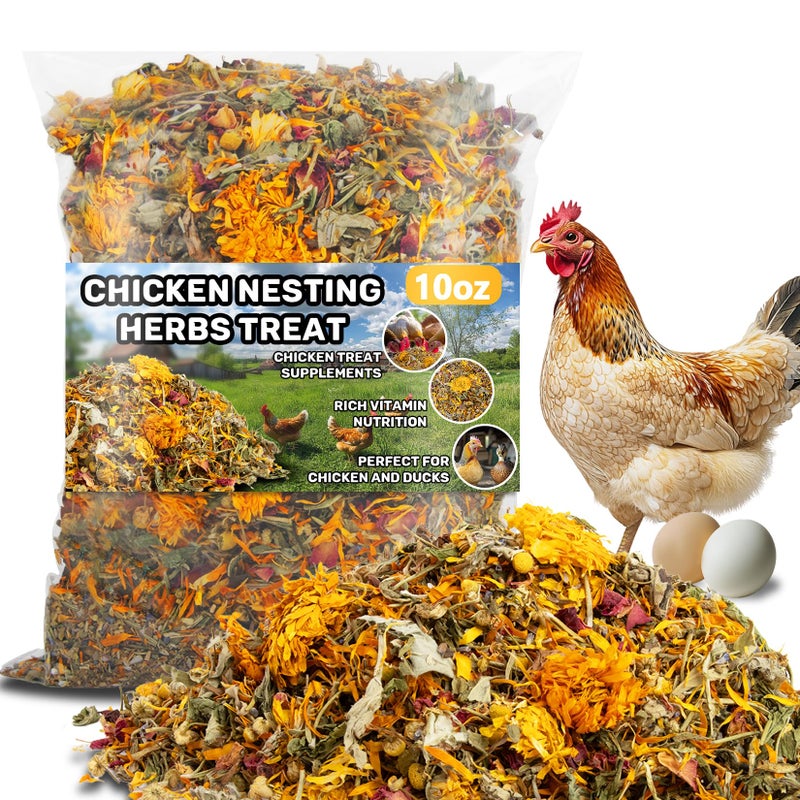 MAQIHAN 10oz Chicken Nesting Herbs - Dried Herb Layer Feed Coop and Run Insulation Roosting Bars for Box Pads Supplies Laying Hens Chicks Vacuum Packed Bedding Winter - Image 1