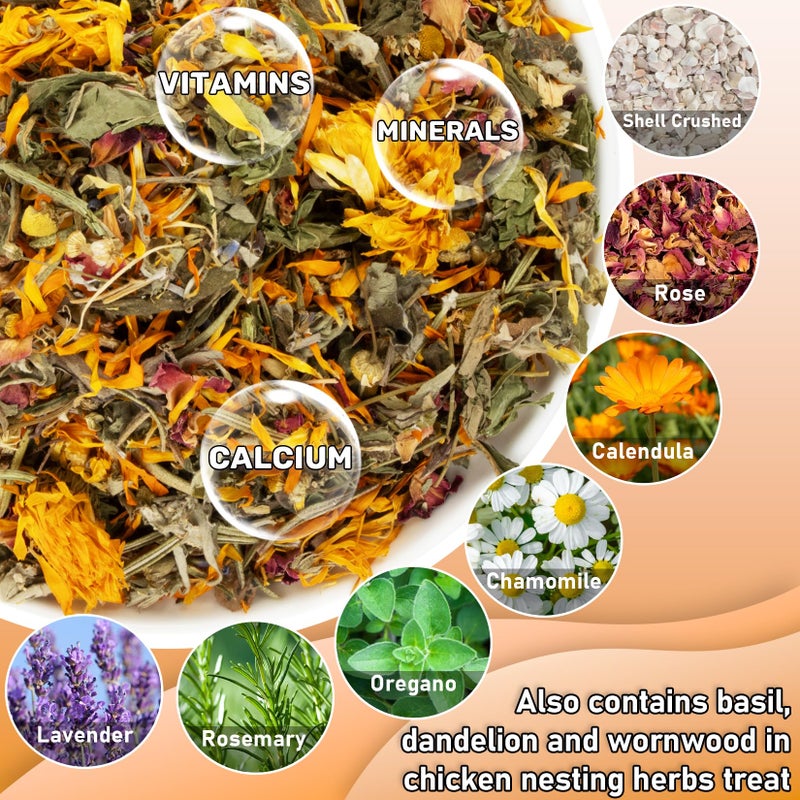 MAQIHAN 10oz Chicken Nesting Herbs - Dried Herb Layer Feed Coop and Run Insulation Roosting Bars for Box Pads Supplies Laying Hens Chicks Vacuum Packed Bedding Winter - Image 3