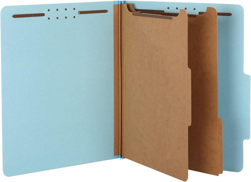 Pendaflex Classification Folders, 2 Dividers, 2" Fasteners, Letter Size, Blue, 10/Box (24130P) - Image 3