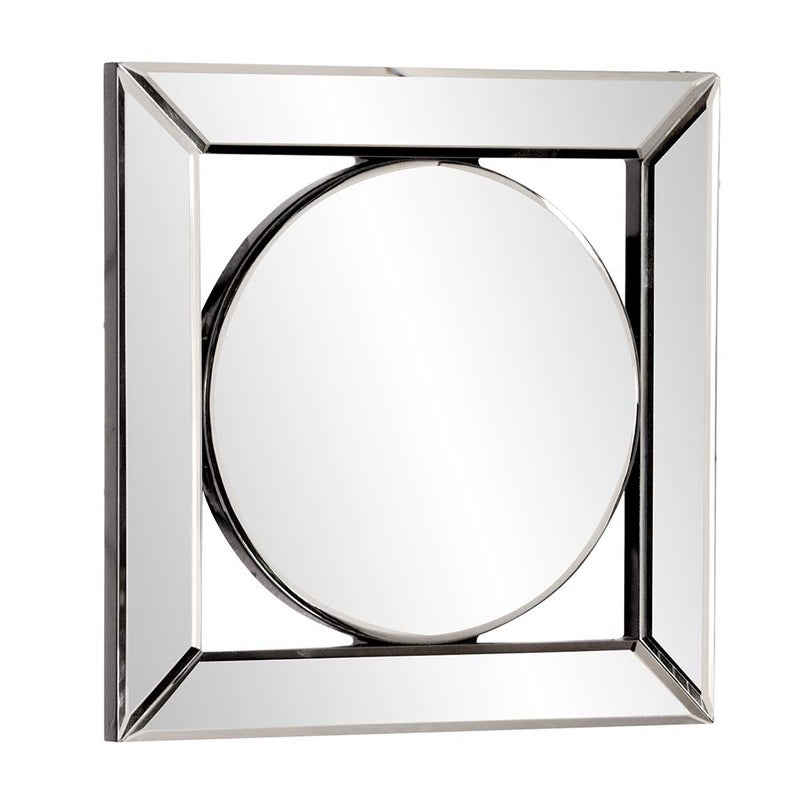 Howard Elliott Collection Howard Elliott Lula Square Hanging Accent Mirrored Frame Wall Mirror, Beautifully Beveled Edge Decorative Modern Design Mirror for Home Decor, Entryway & Bedroom, 12 x 12 Inch, Charcoal Gray - Image 2