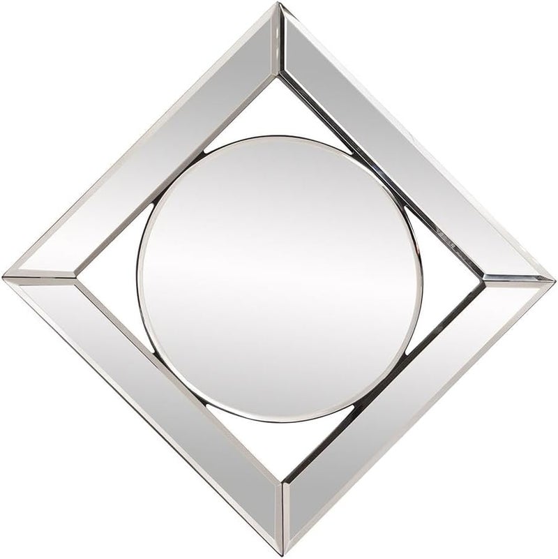 Howard Elliott Collection Howard Elliott Lula Square Hanging Accent Mirrored Frame Wall Mirror, Beautifully Beveled Edge Decorative Modern Design Mirror for Home Decor, Entryway & Bedroom, 12 x 12 Inch, Charcoal Gray - Image 3